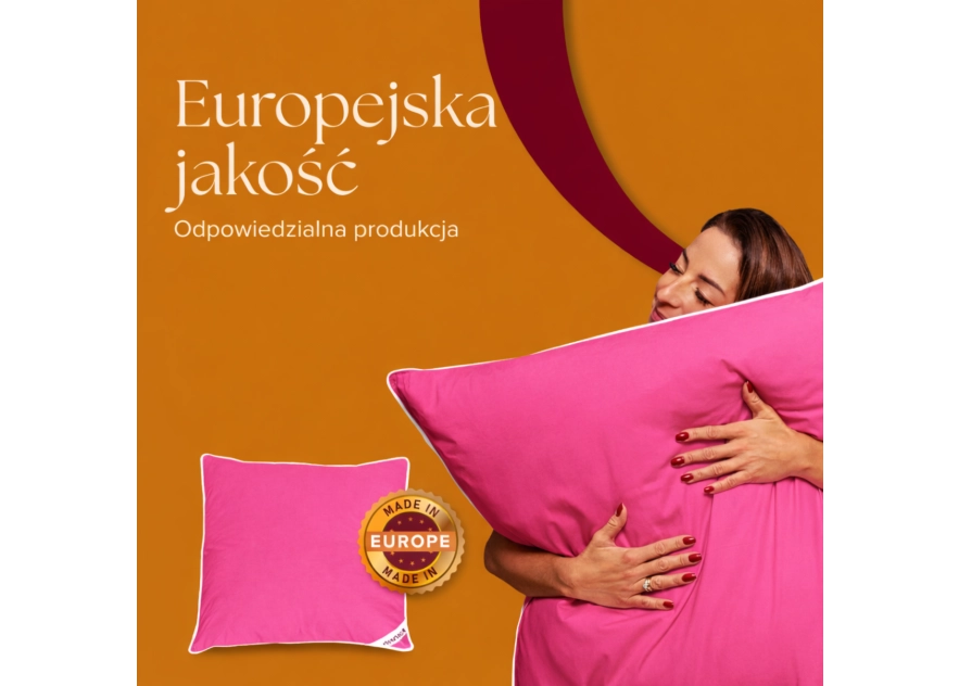 2X PODUSZKA PÓŁPUCHOWA 70x80 4KG RÓŻ ANTYALERGICZNA MIĘKKA 100% BAWEŁNA